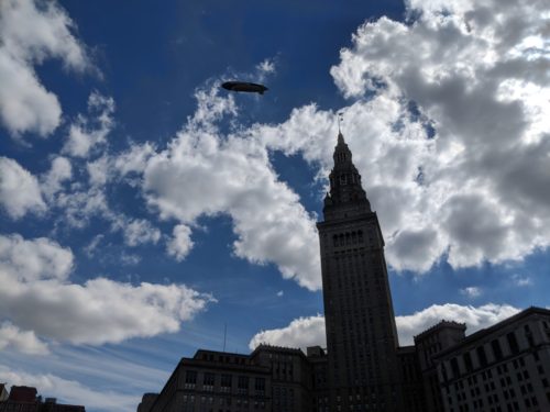 Terminal Tower and the Goodyear Blimp