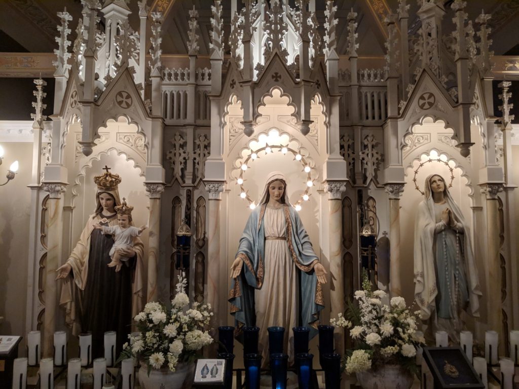 Some statues of Mary in the Museum of Divine Statues