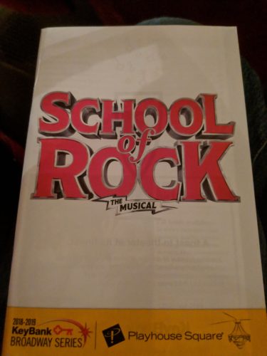 Play Bill for School of Rock at Playhouse Square