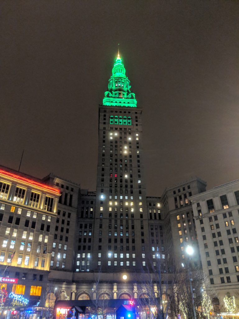 Terminal Tower in green